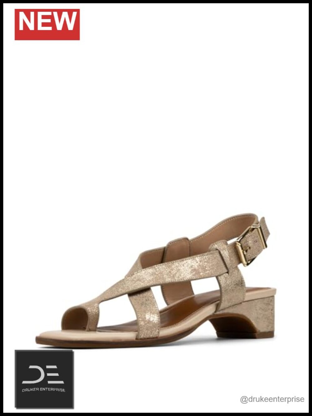 Metallic Leather Gladiator Wedge Sandal with Memory Foam Insole & Buckle